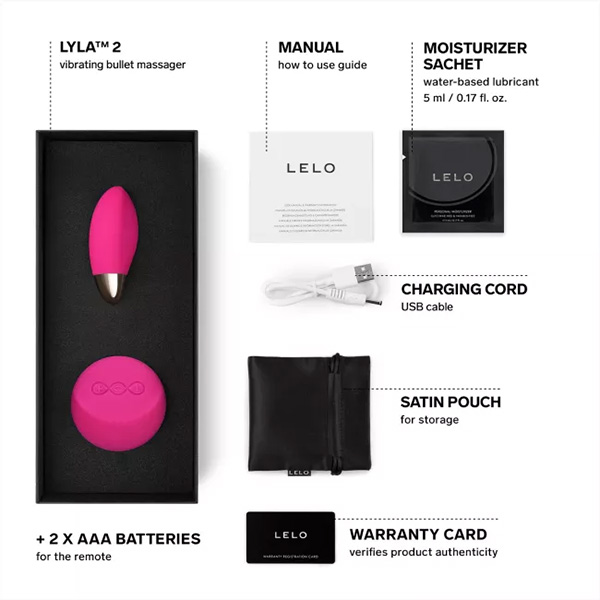 Lelo LYLA 2 Vibrating Bullet Massager with Remote 7 Lelo LYLA 2 Vibrating Bullet Massager with Remote - Image 7